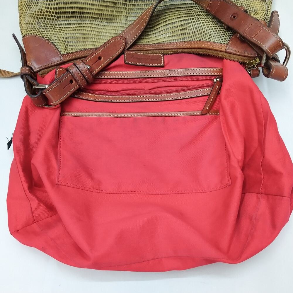 Dooney & Bourke Yellowish Green Leather Lizard Embossed Zipper Hobo Shoulder Bag - Picture 15 of 16